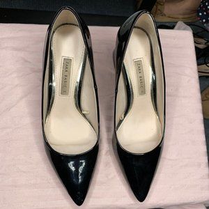 Zara Basic Black Pointy Block Heels